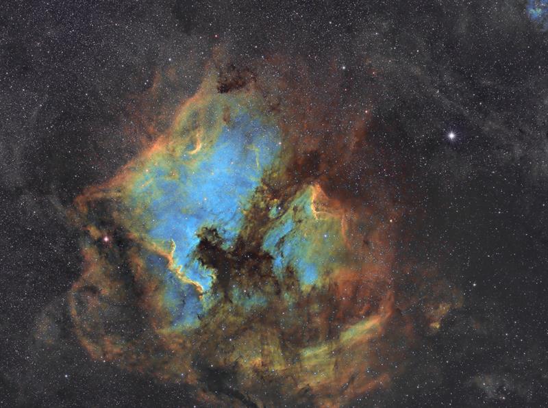 North America & Pelican Nebulae in "modified" HST