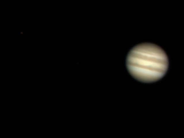 Jupiter 2 moons, Meade LPI, 2x Powermate, 2/23/04