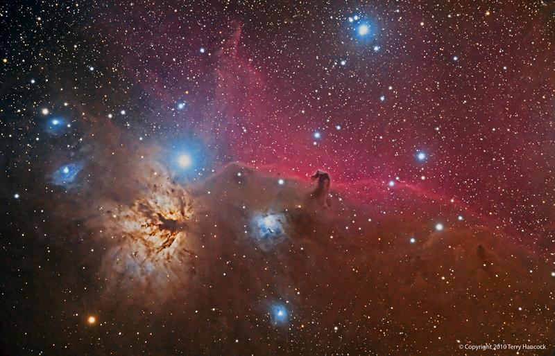 Flame and Horsehead Nebulae