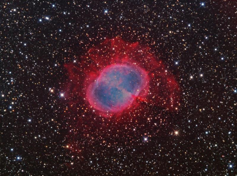 M27 in RGB+H-Alpha