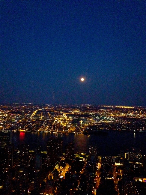 Supermoon Sunday 1/4 Mile Above NYC