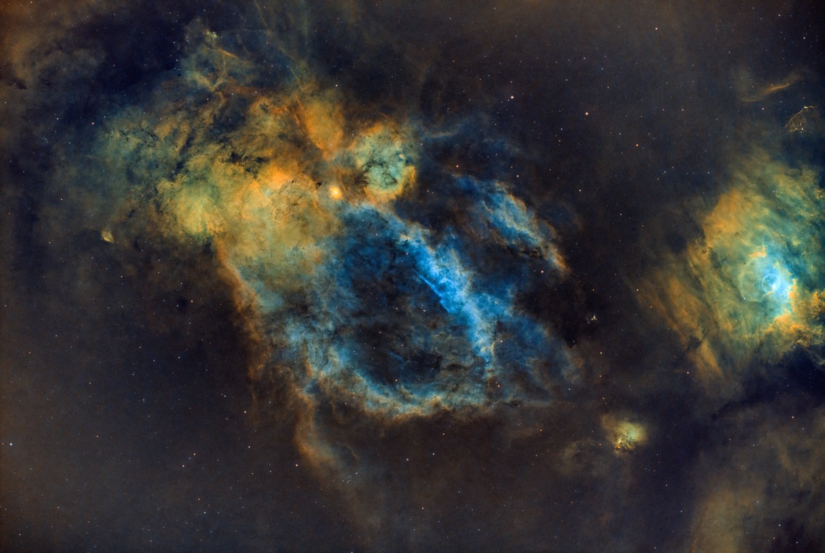 The Lobster Claw and Bubble Nebulae