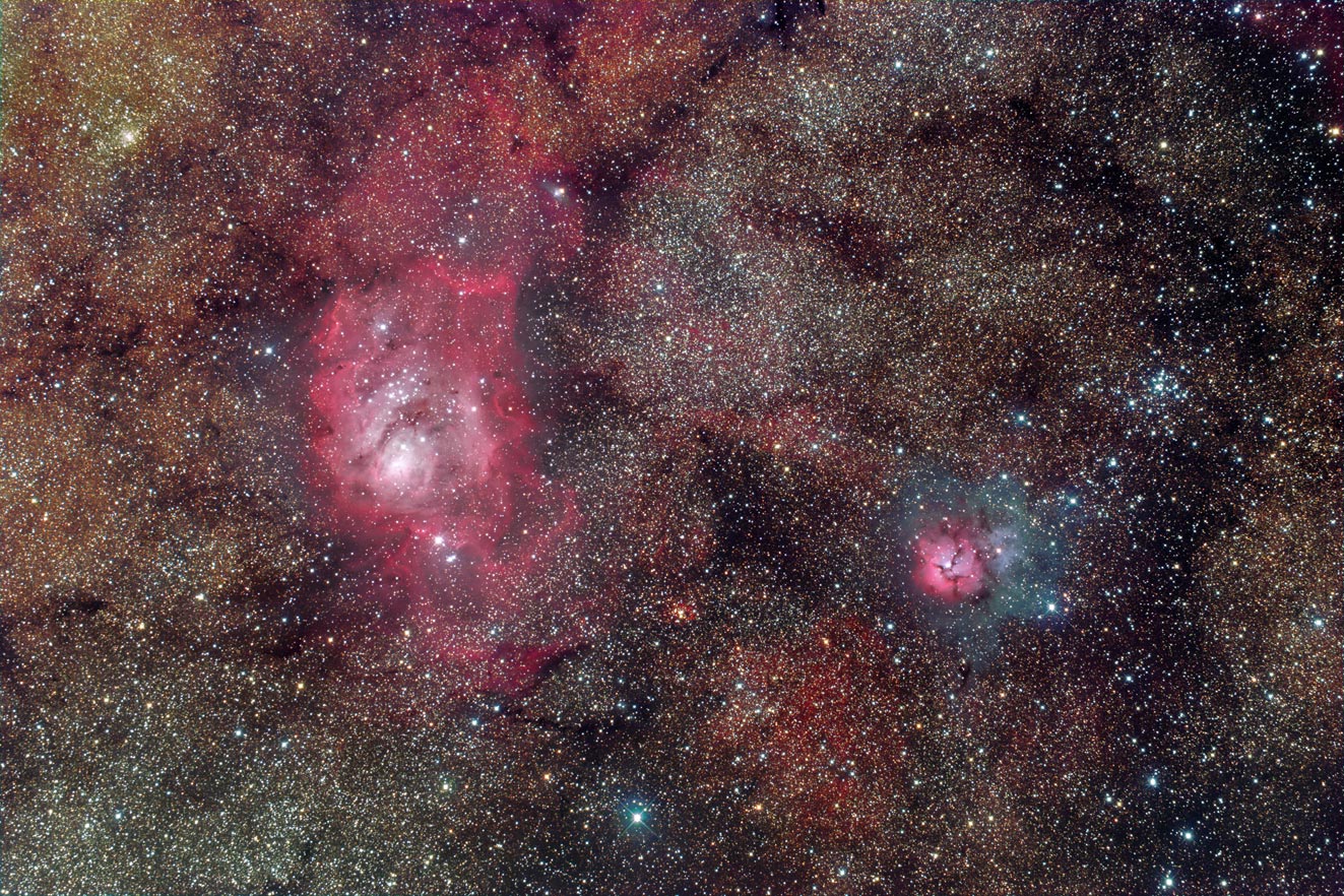 Lagoon and Trifid Nebulas