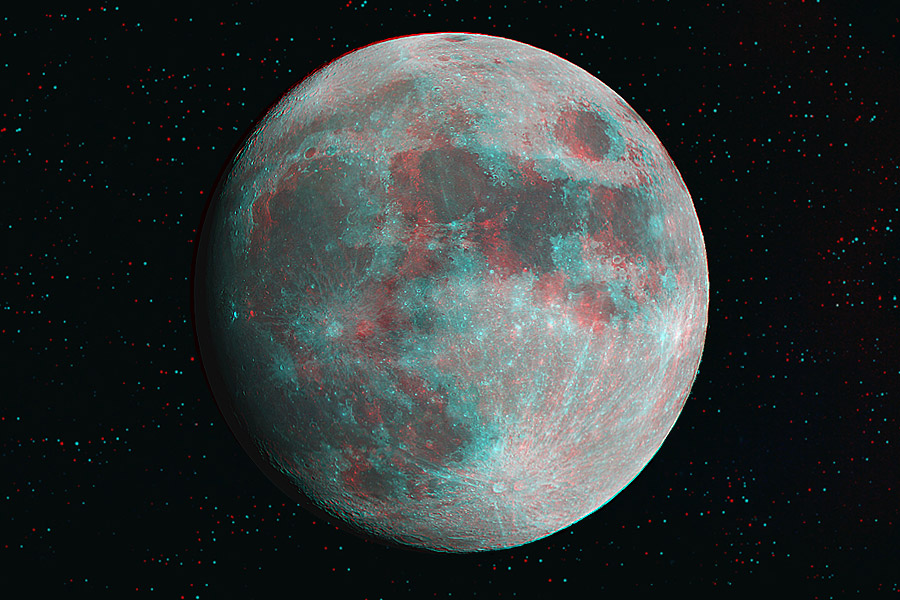 3D Gibbous moon