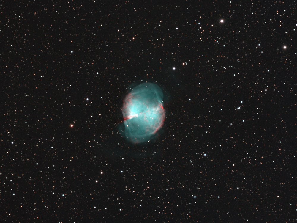 M27 Dumbbell Nebula in Ha and OIII