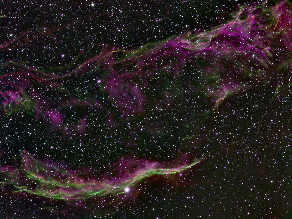 Veil Nebula West in Ha-OIII-SII