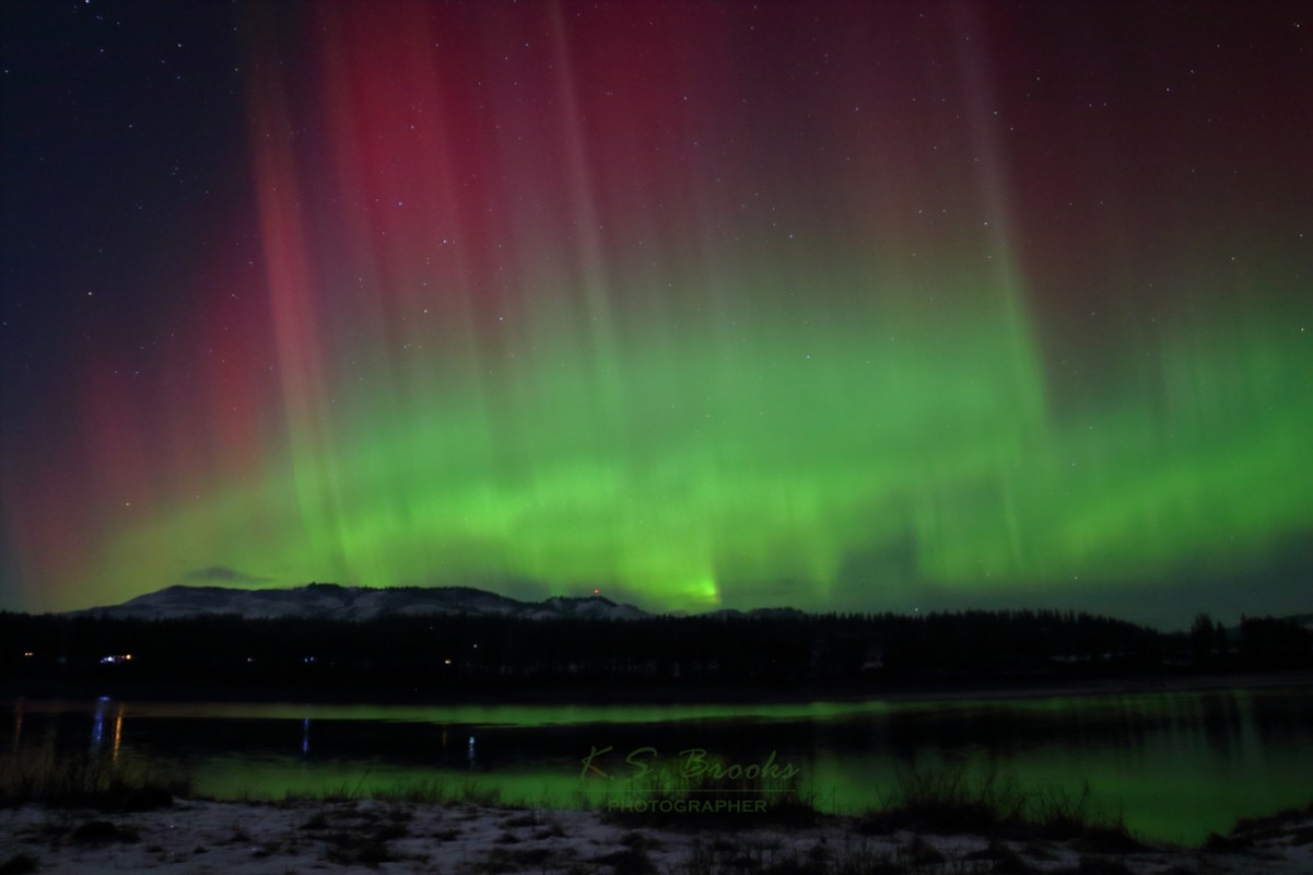Aurora over Columbia River