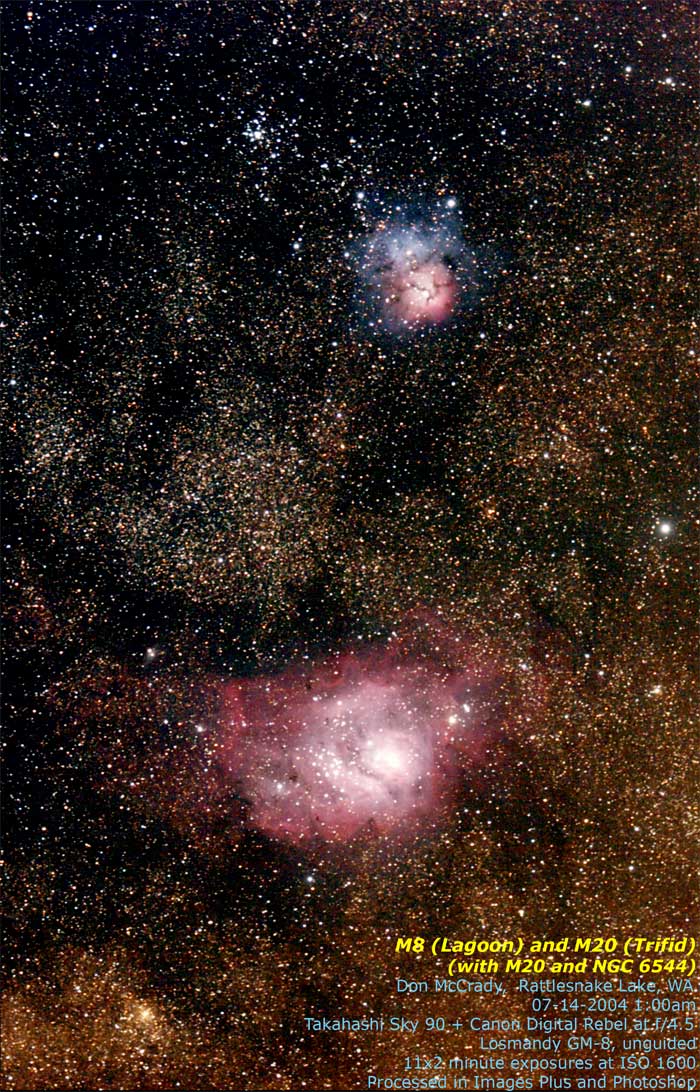 Lagoon, Trifid, M21, NGC 6544