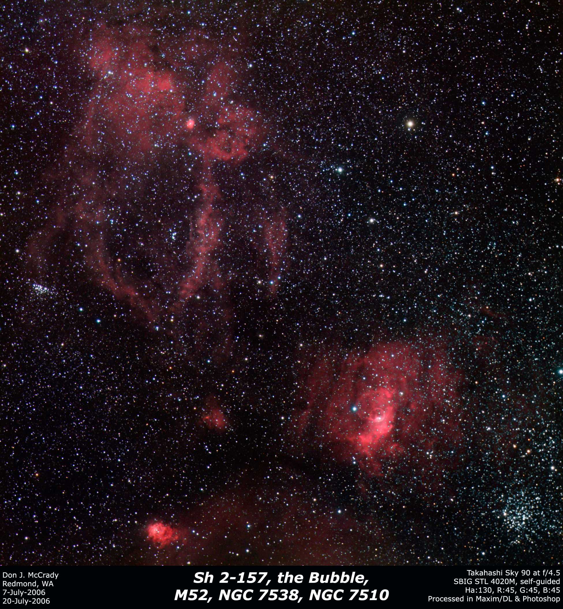 Sh2-157, The Bubble, M52, and Friends