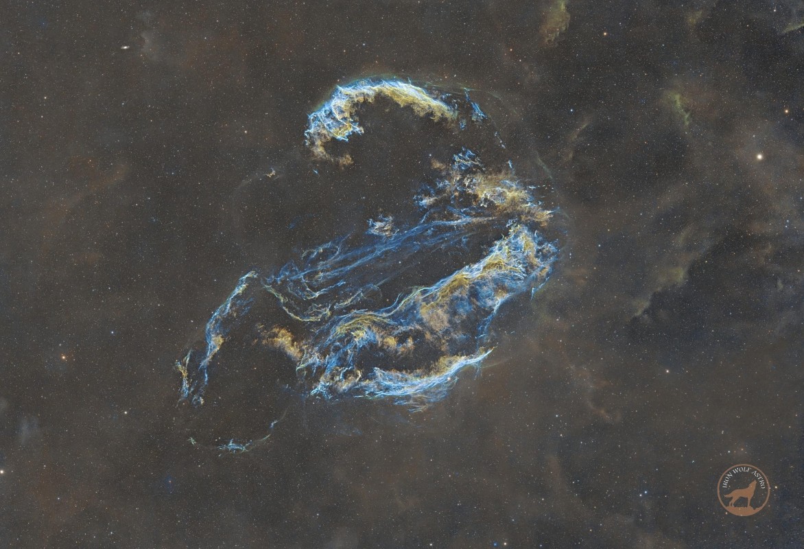 Cygnus Loop in SHO (wide field) image