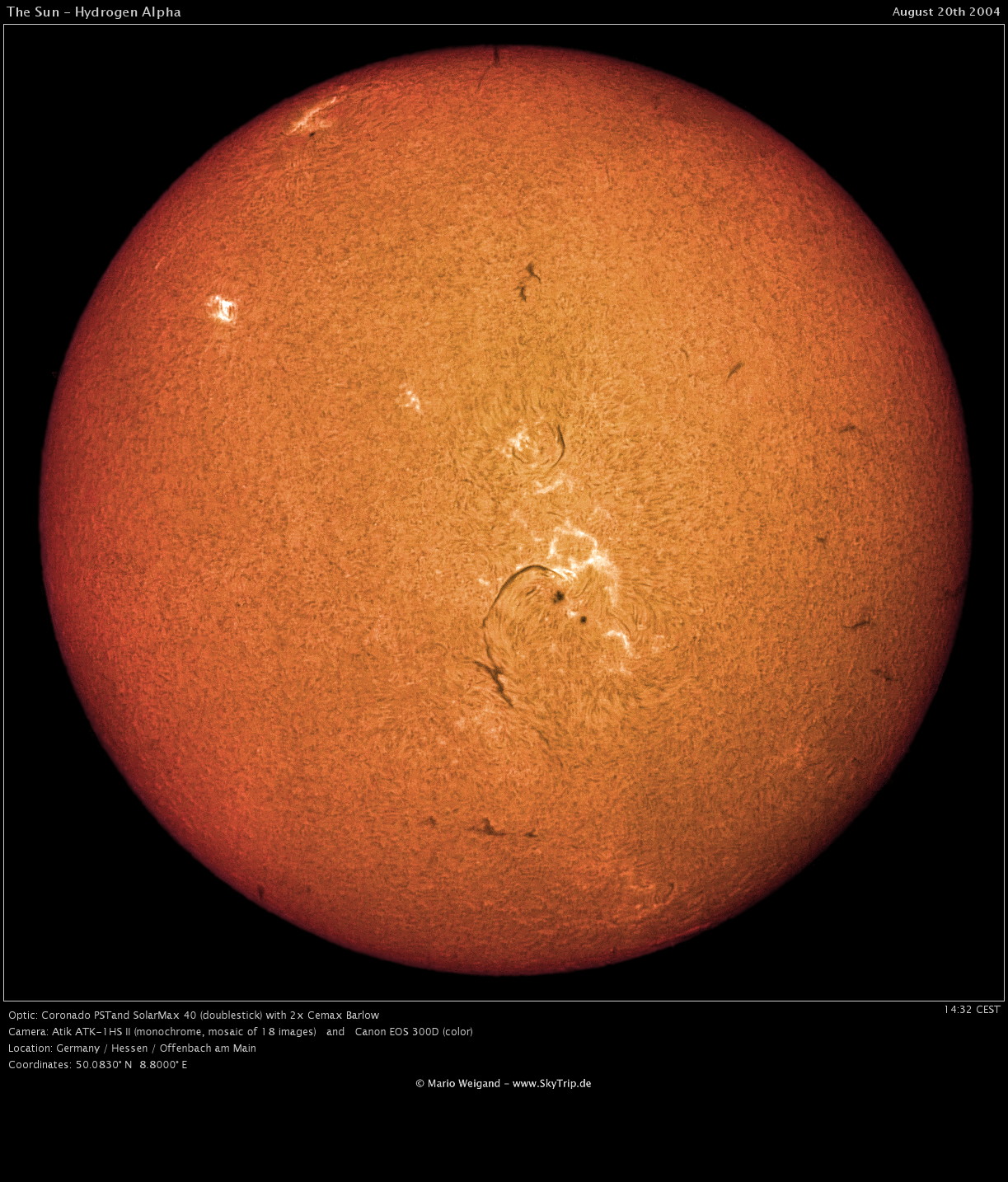 Solar mosaic with Coronado PST