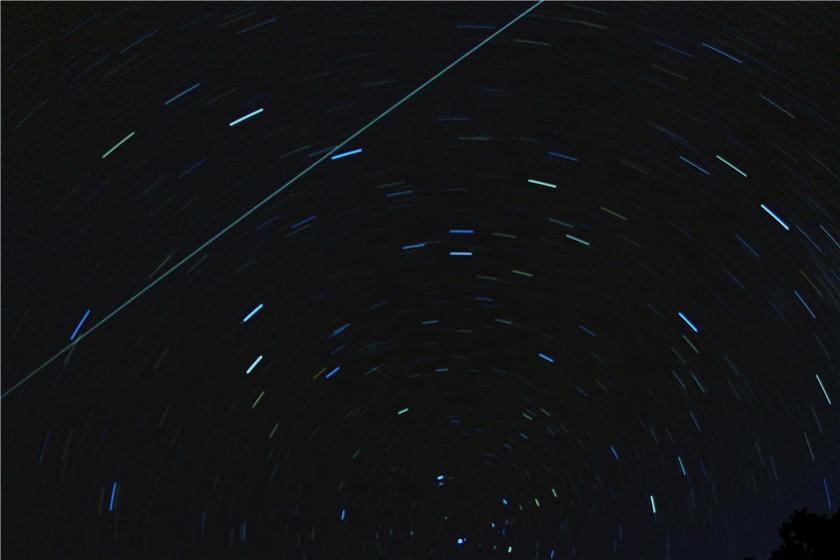 Star Trails with ISS and Space Shuttle Endeavour