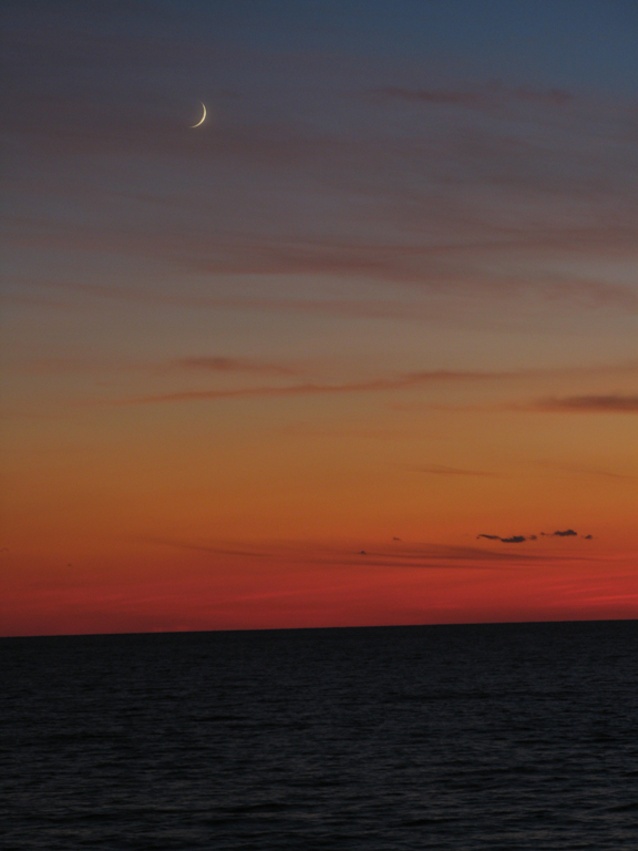 Moon at sunset