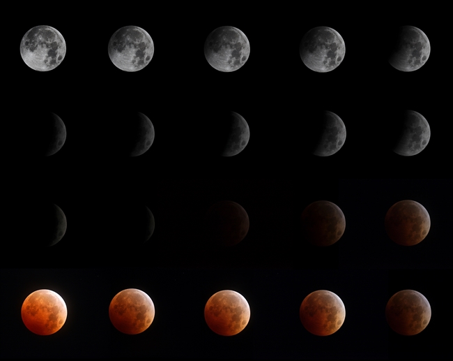 Lunar Eclipse 20 stages sequence