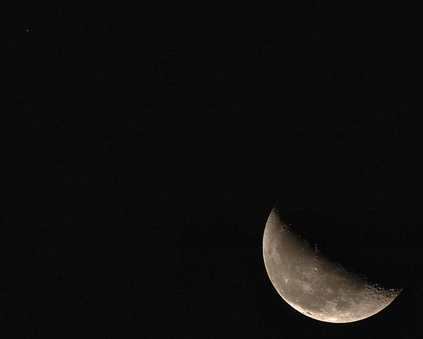 Crescent Moon and Mars