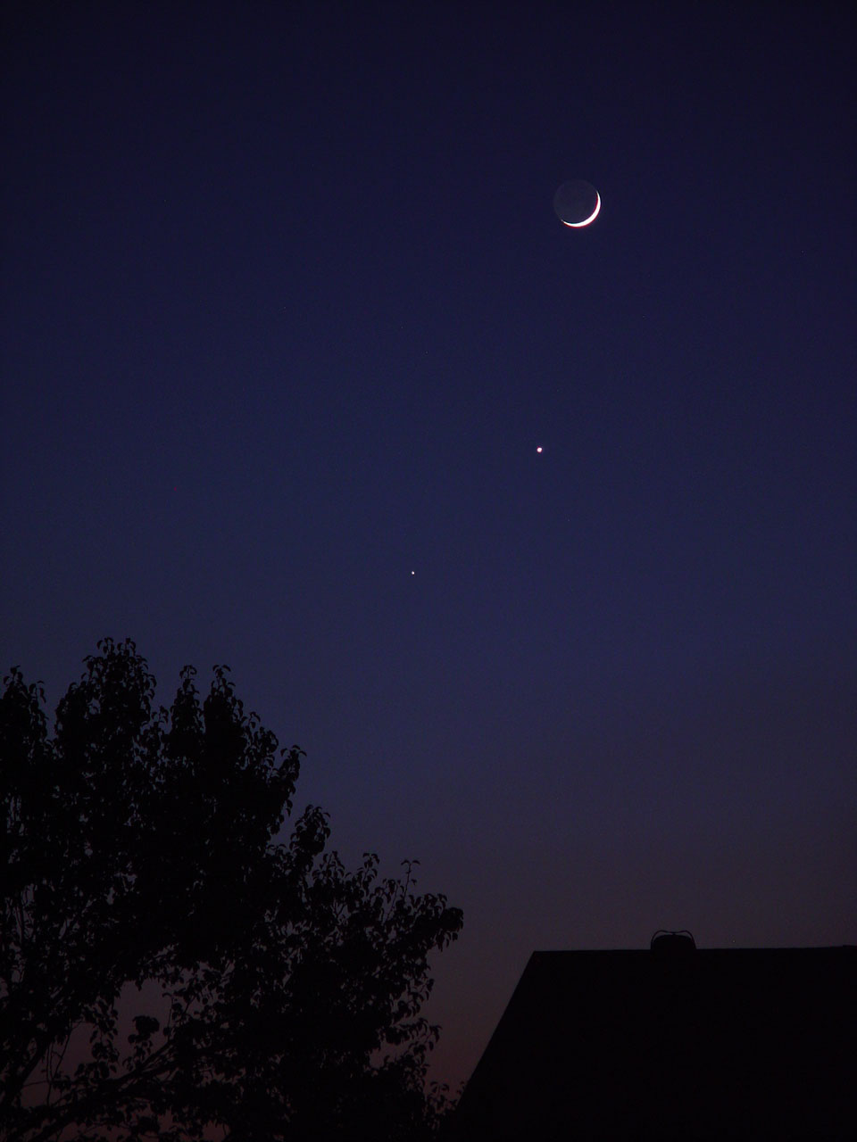 Moon, Venus, and Mercury