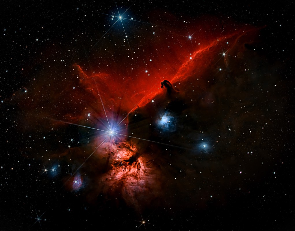 IC424 Horsehead and NGC 2024 Flame Nebulae