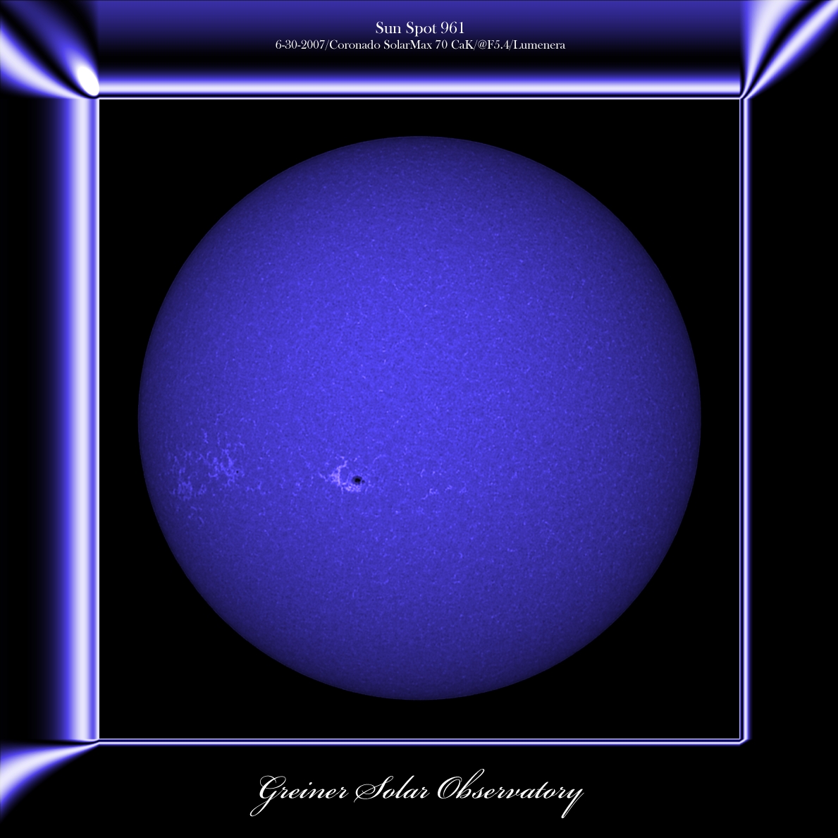 Sun Spot 961 in Ca