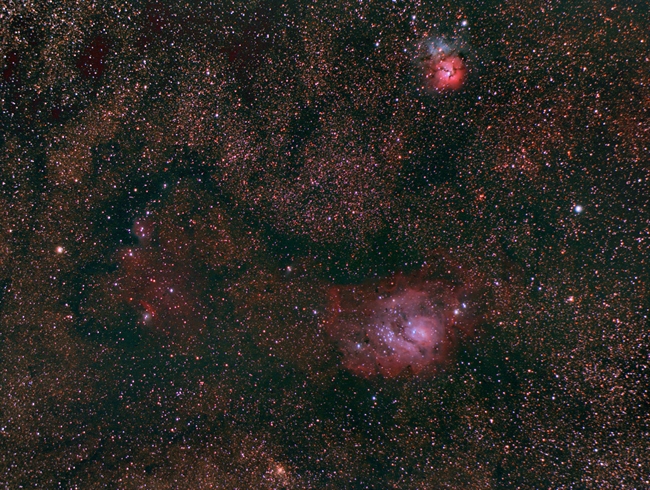 Lagoon and Trifid Nebula Wide Field