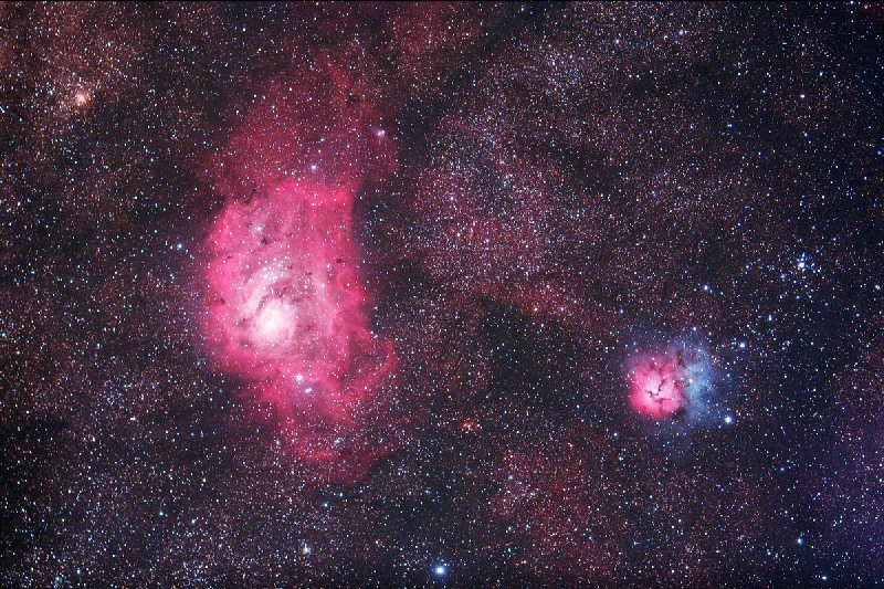 The Lagoon and Trifid nebulas